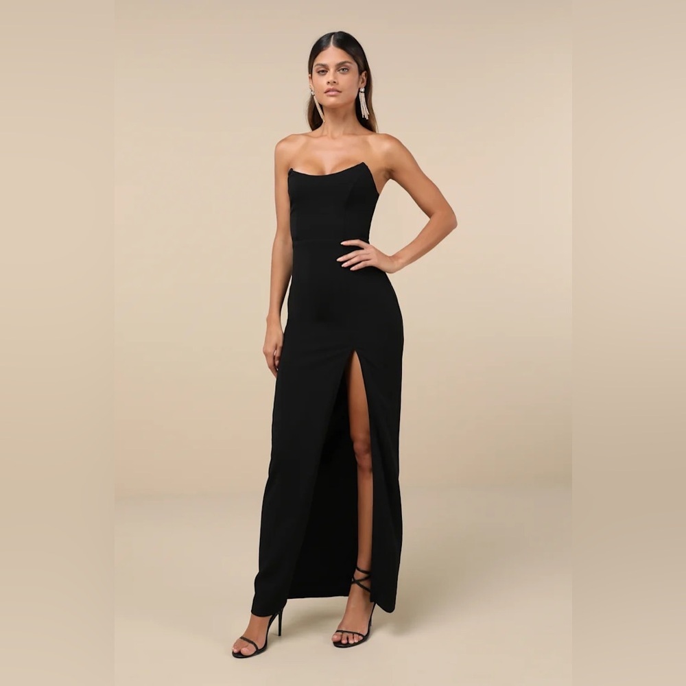 Lulus Sensational Beauty Black Strapless Maxi Dress - Picture 2 of 8
